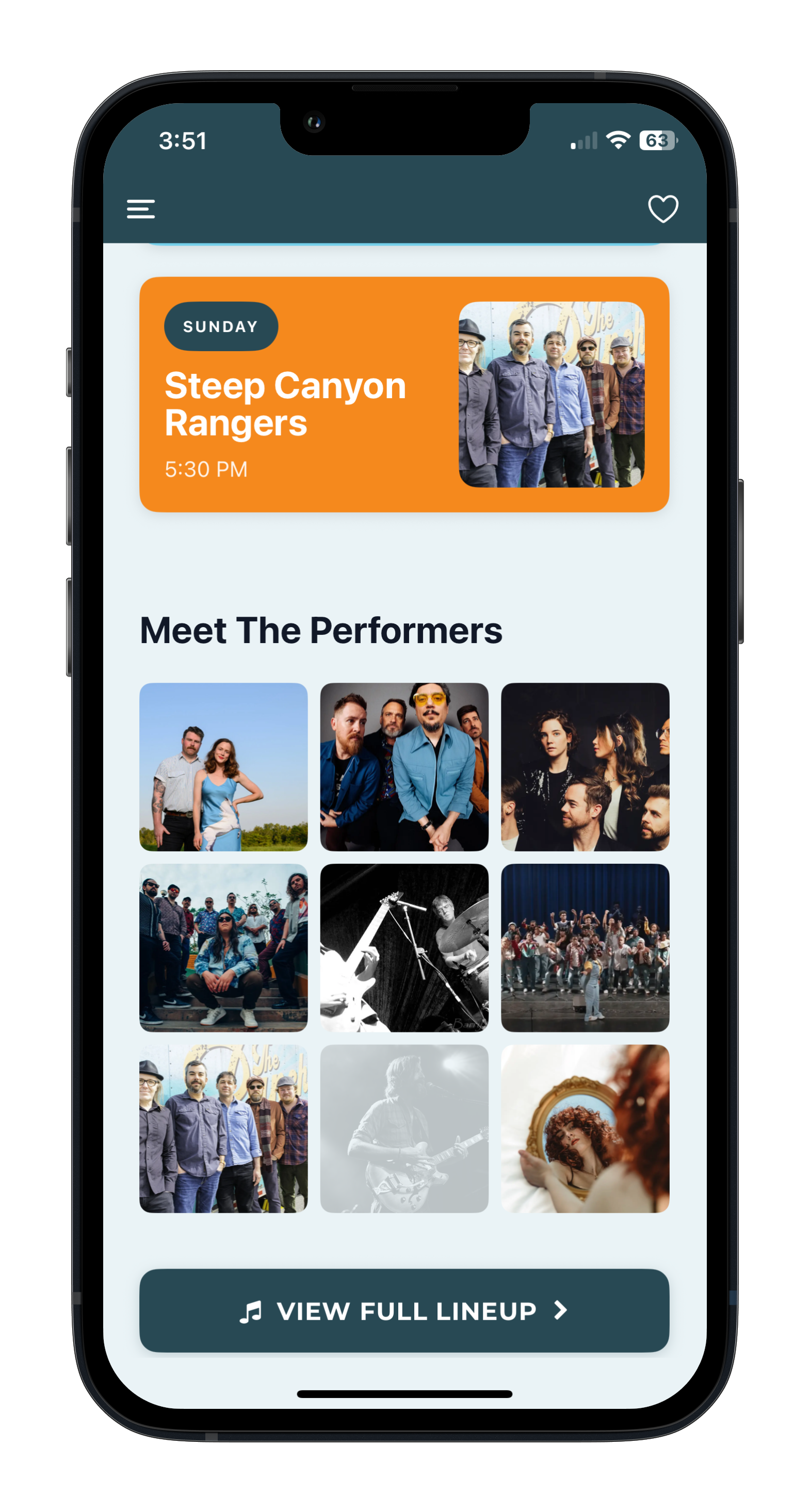 Festival schedule view