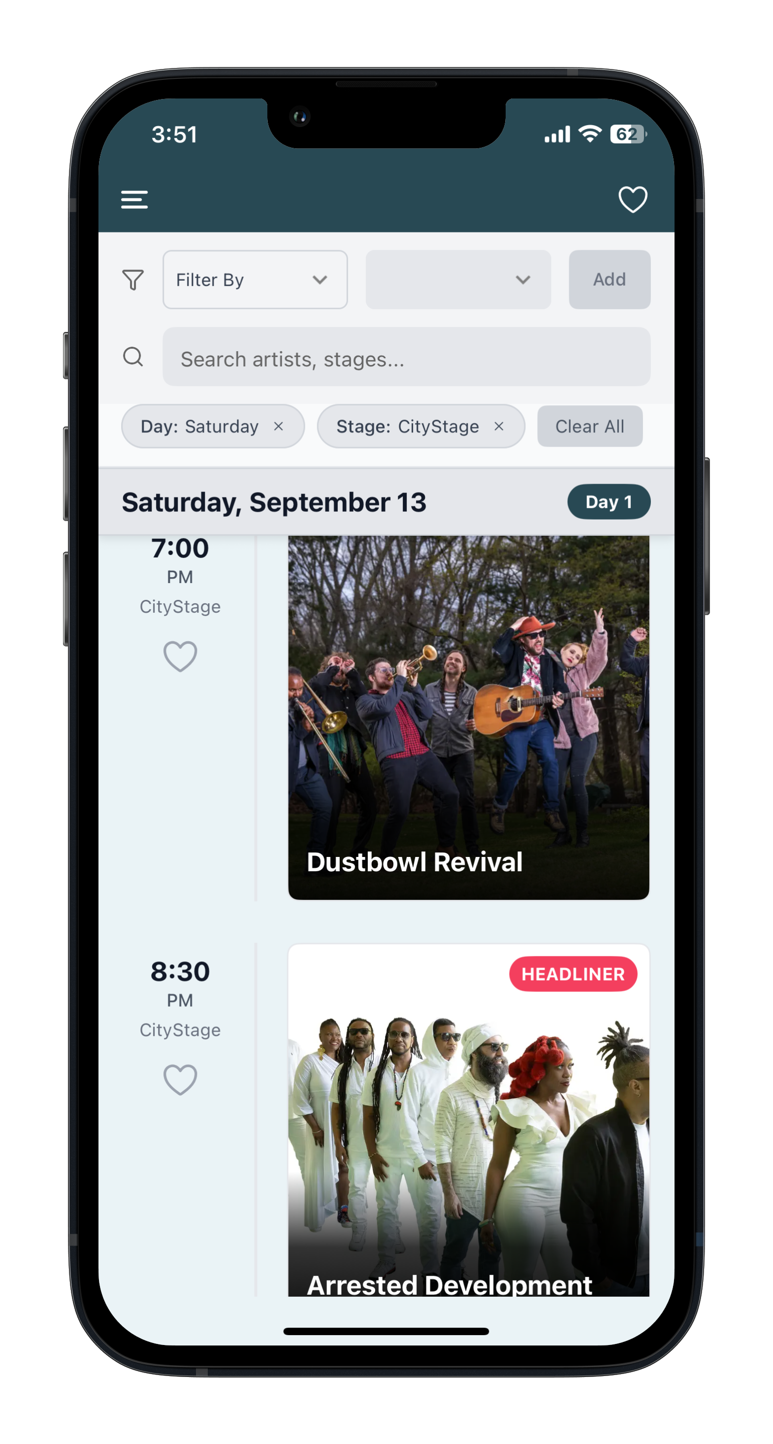 Artist details page